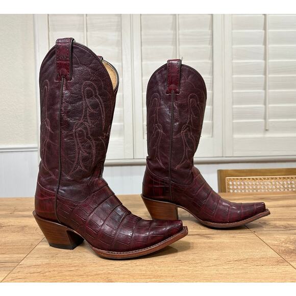 Shyanne Womens Aspen Exotic American Alligator Western Boots Sz 6.5 Lightly Worn - Picture 3 of 16